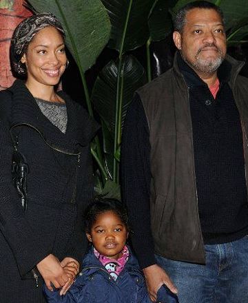 Hajna O. Moss ex-husband Laurence Fishburne with his ex-wife Gina Torres and daughter